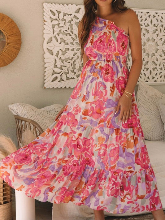 Vestido maxi pétalos pintados
