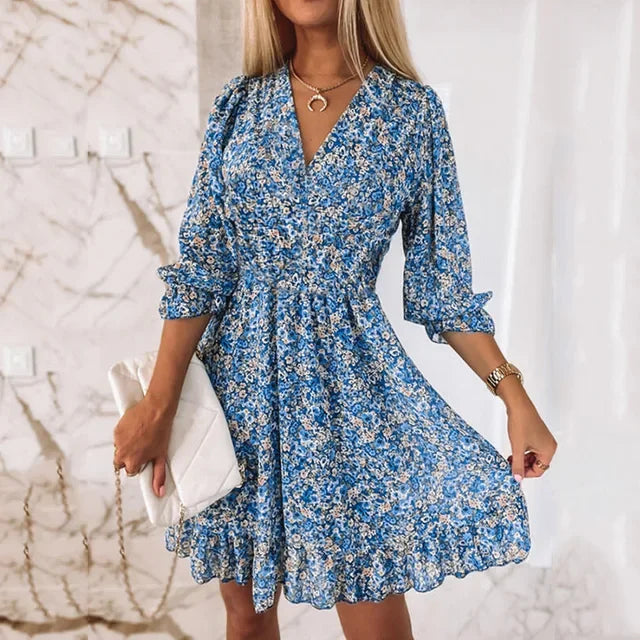 Calianna - Vestido y jersey de verano con estampado bohemio para mujer