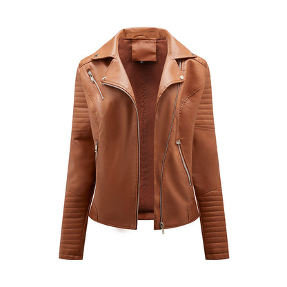 Elegante chaqueta de cuero para mujer