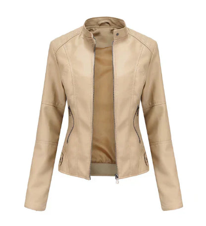 Meli | chaqueta de cuero de las mujeres con mao