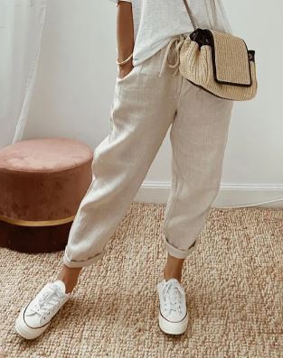 Elegantes pantalones de algodón