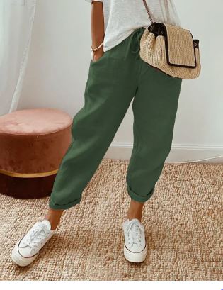 Elegantes pantalones de algodón