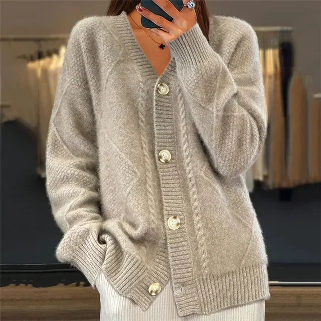 Unita Cardigan | Chaqueta gruesa con cuello en V para mujer