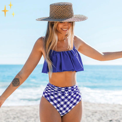 Eugenia® | Top de bikini + pantalón de cintura alta - Siéntete segura y guapa bajo el sol