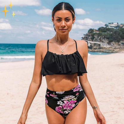 Eugenia® | Top de bikini + pantalón de cintura alta - Siéntete segura y guapa bajo el sol