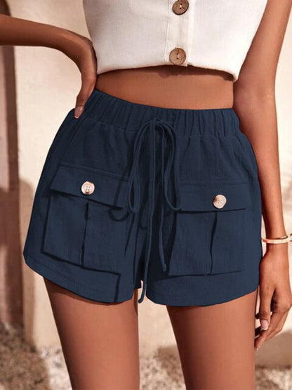 ALISHA - Pantalones cortos cargo casuales con cintura elástica
