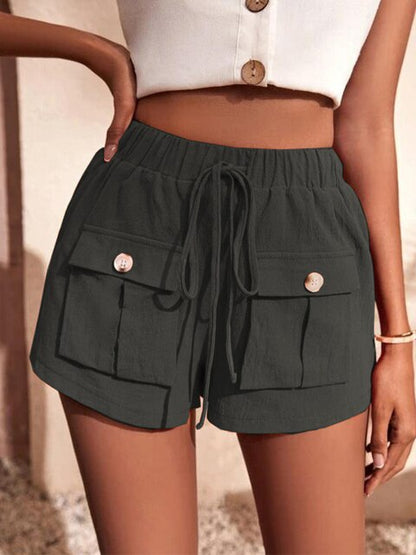 ALISHA - Pantalones cortos cargo casuales con cintura elástica