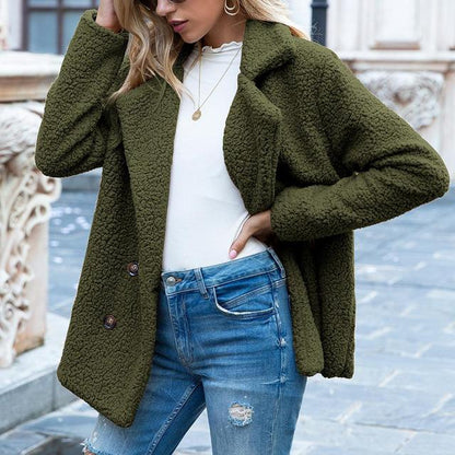 Elegante chaqueta de piel sintética
