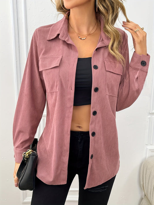 Chaqueta casual de manga larga - Bolsillo con solapa y cuello con solapa