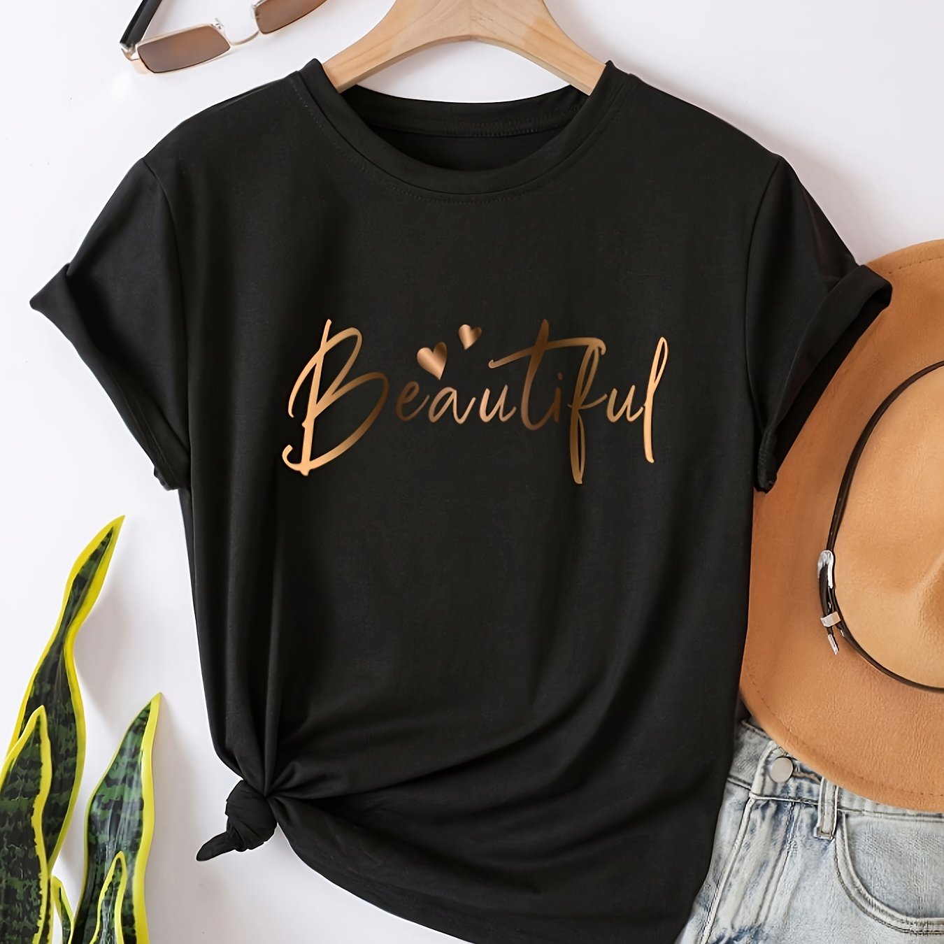 Camiseta informal - Ajuste relajado y mezcla de algodón suave