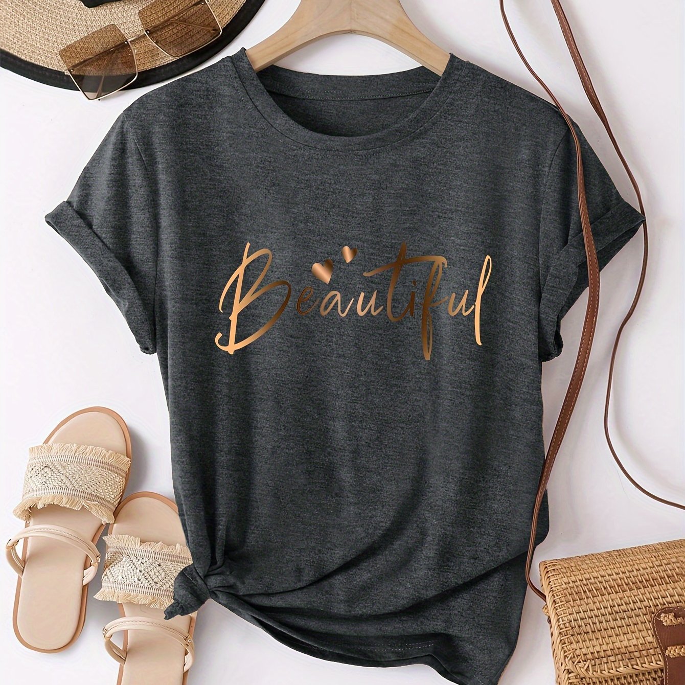 Camiseta informal - Ajuste relajado y mezcla de algodón suave