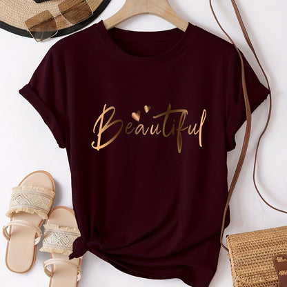 Camiseta informal - Ajuste relajado y mezcla de algodón suave