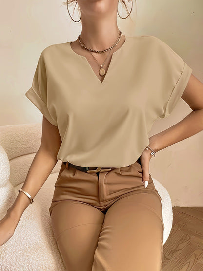 Camiseta casual - Cuello en V y mangas cortas
