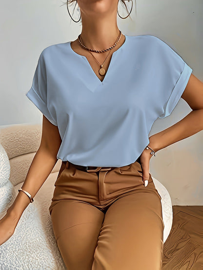 Camiseta casual - Cuello en V y mangas cortas