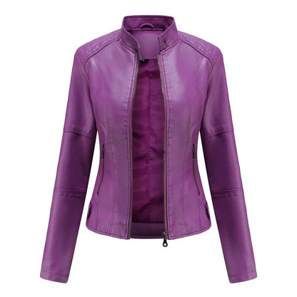 Meli | chaqueta de cuero de las mujeres con mao