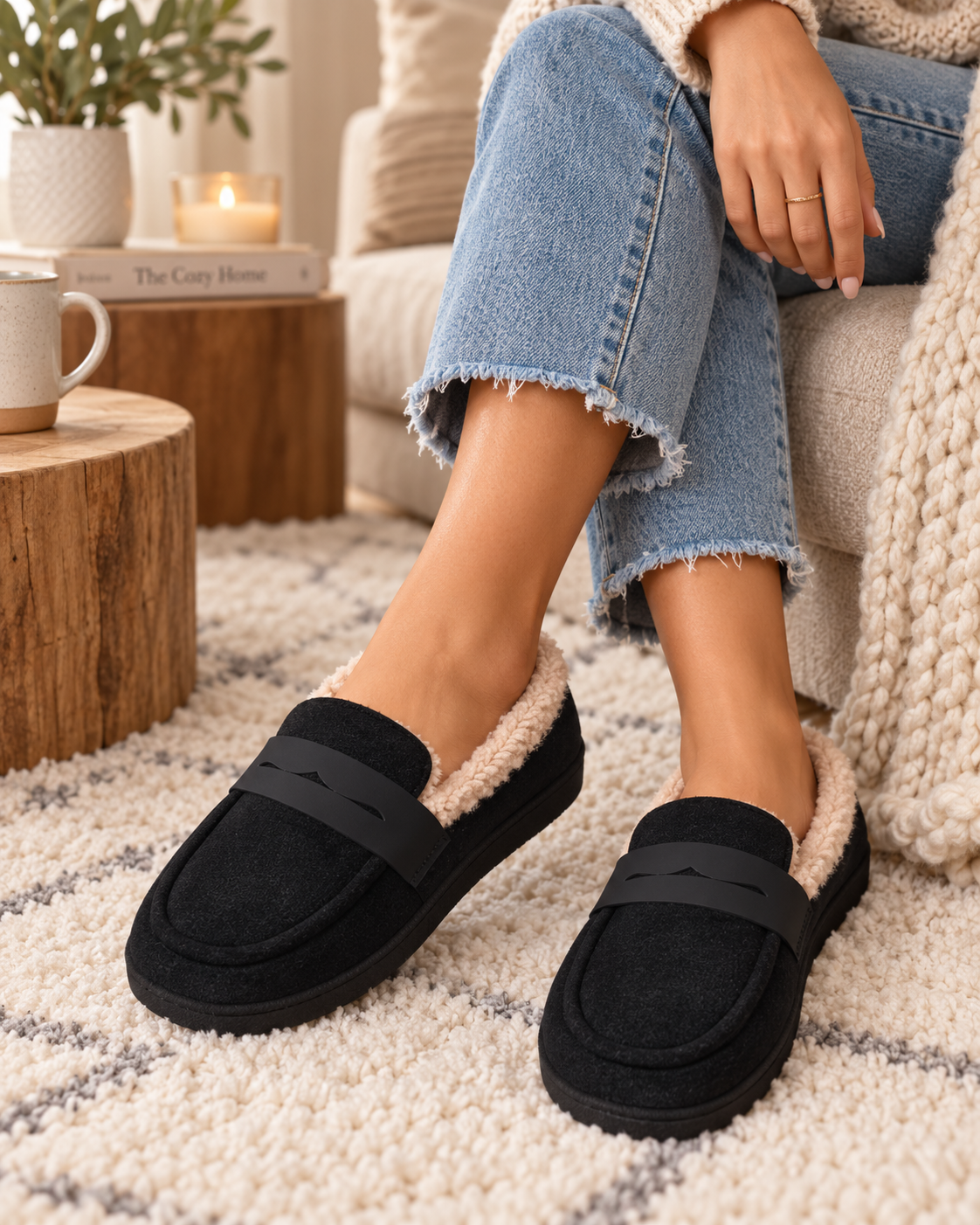 Damskie Loafers Ocieplane Polarem