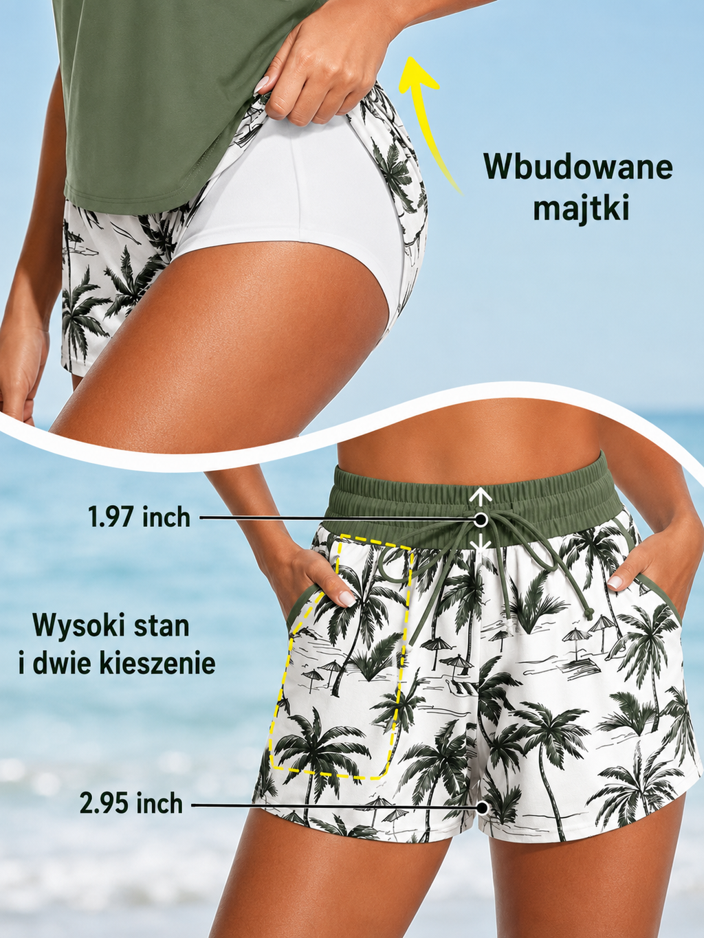 Trzyczęściowy Komplet Kąpielowy Tankini I Spodenki