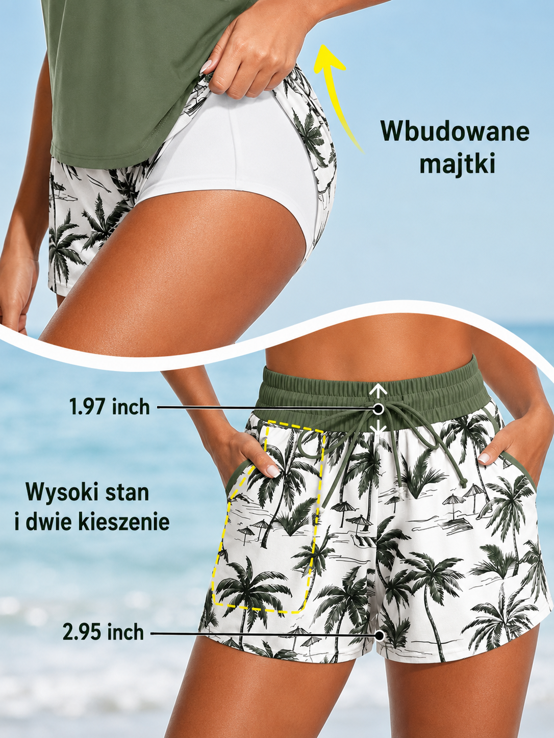 Trzyczęściowy Komplet Kąpielowy Tankini I Spodenki