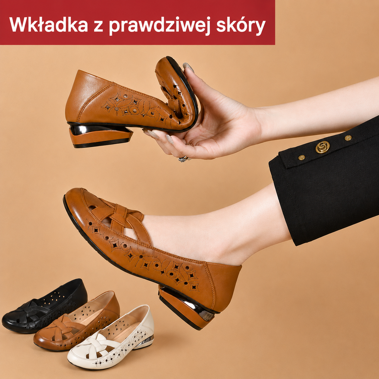 Damskie Mokasyny Ażurowe