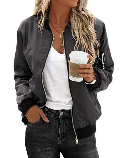 Rinna | elegante chaqueta bomber clásica con bolsillos | perfecta para cualquier ocasión