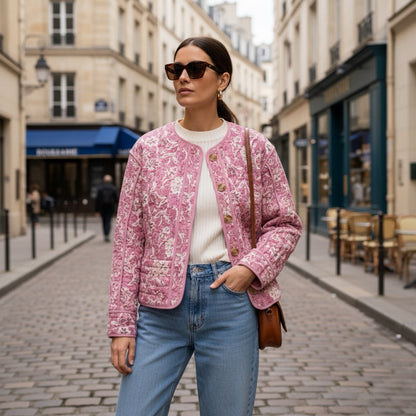 Saphir | Chaqueta acolchada con forro floral para mujer