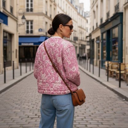 Saphir | Chaqueta acolchada con forro floral para mujer