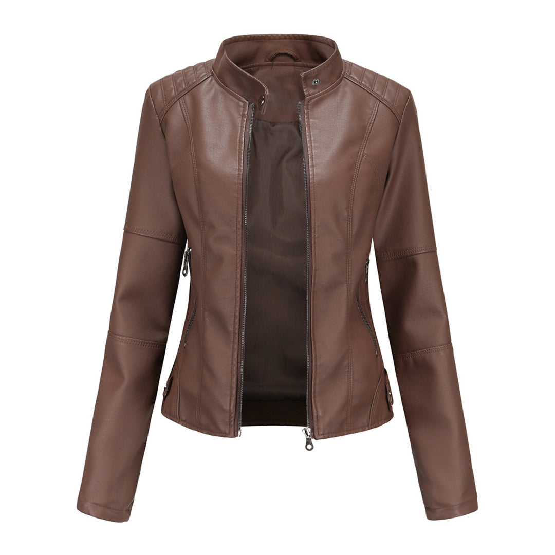 Chaqueta de cuero atemporal para mujer