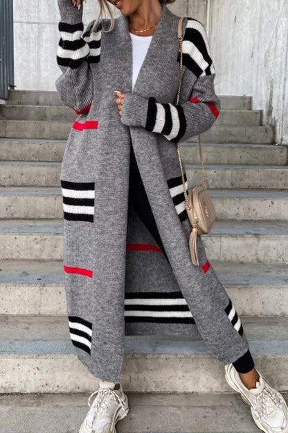 Wilma | Elegante cárdigan largo con abertura delantera