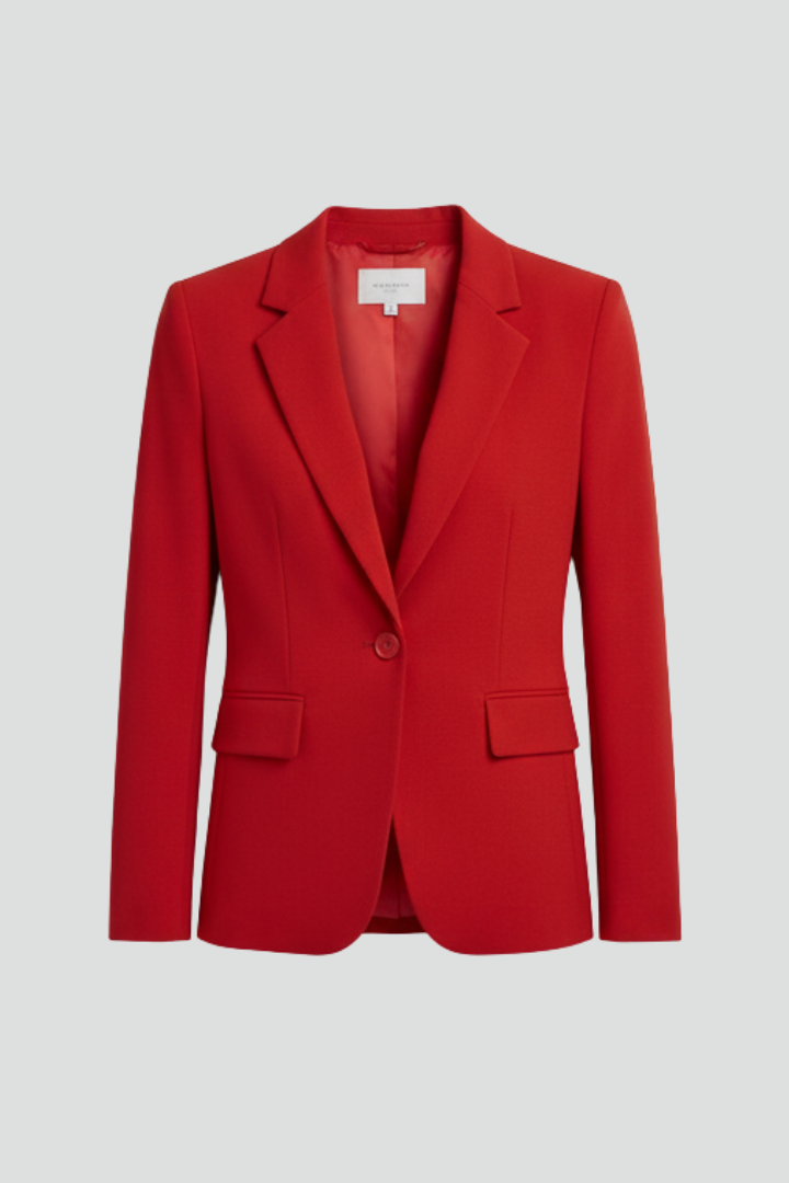 Damski taliowany blazer z domieszką wełny