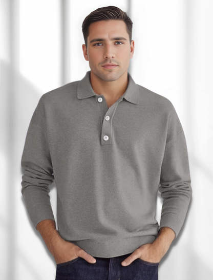 Eden Polo | Polo de manga larga para hombre de aspecto merino