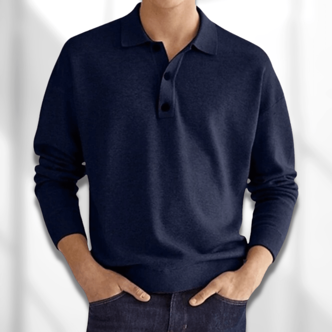 Eden Polo | Polo de manga larga para hombre de aspecto merino