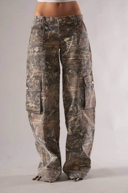 Pantalones cargo de camuflaje para mujer