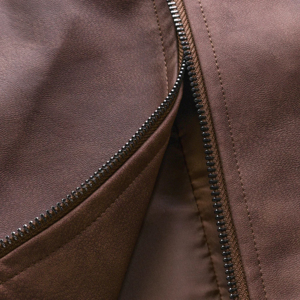 Męska Kurtka Zapinana Na Zamek Z Kołnierzykiem