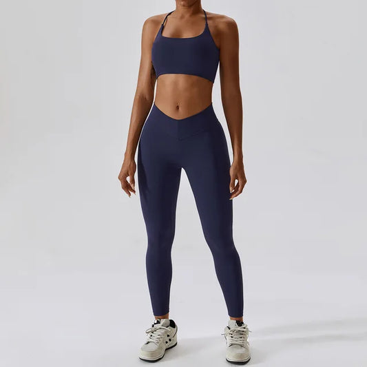 Conjunto de fitness sin mangas para mujer