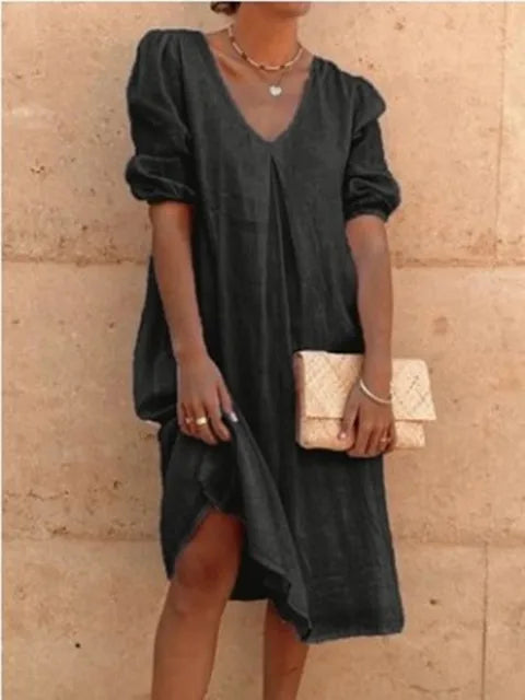 Elegante vestido midi con encanto casual