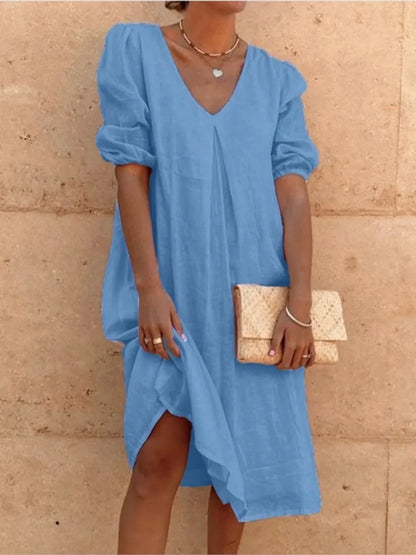 Elegante vestido midi con encanto casual