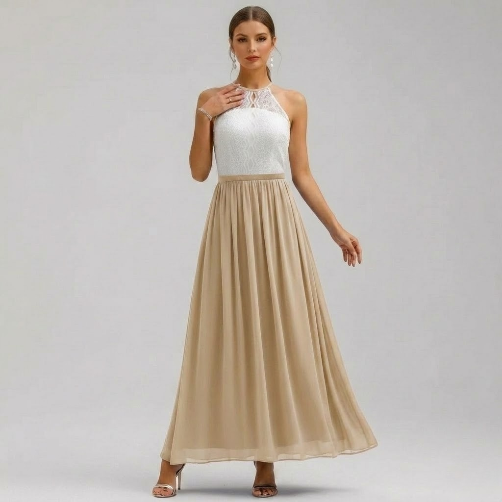 Damska Sukienka Maxi Halter