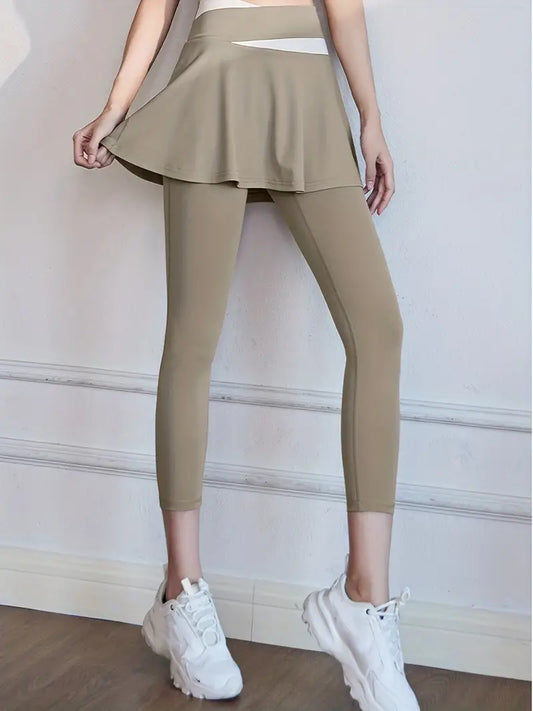 Leggings 2 en 1 con cintura alta para mujer