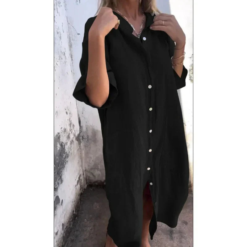 Diothel - Maxivestido camisero informal