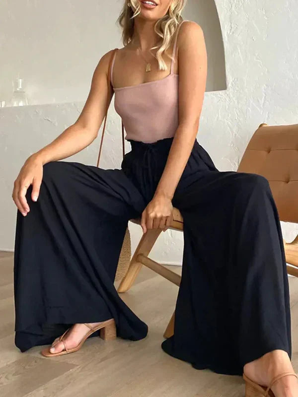 Nina - Pantalones otoñales de pierna ancha para mujer, casuales y con estilo