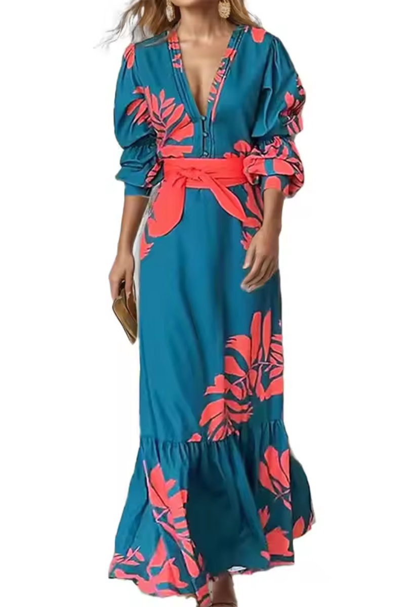 Aria | Maxi Vestido Boho de Cuello en V para Mujer