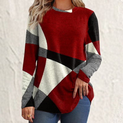 Jersey con estampado de bloques de color | Ella
