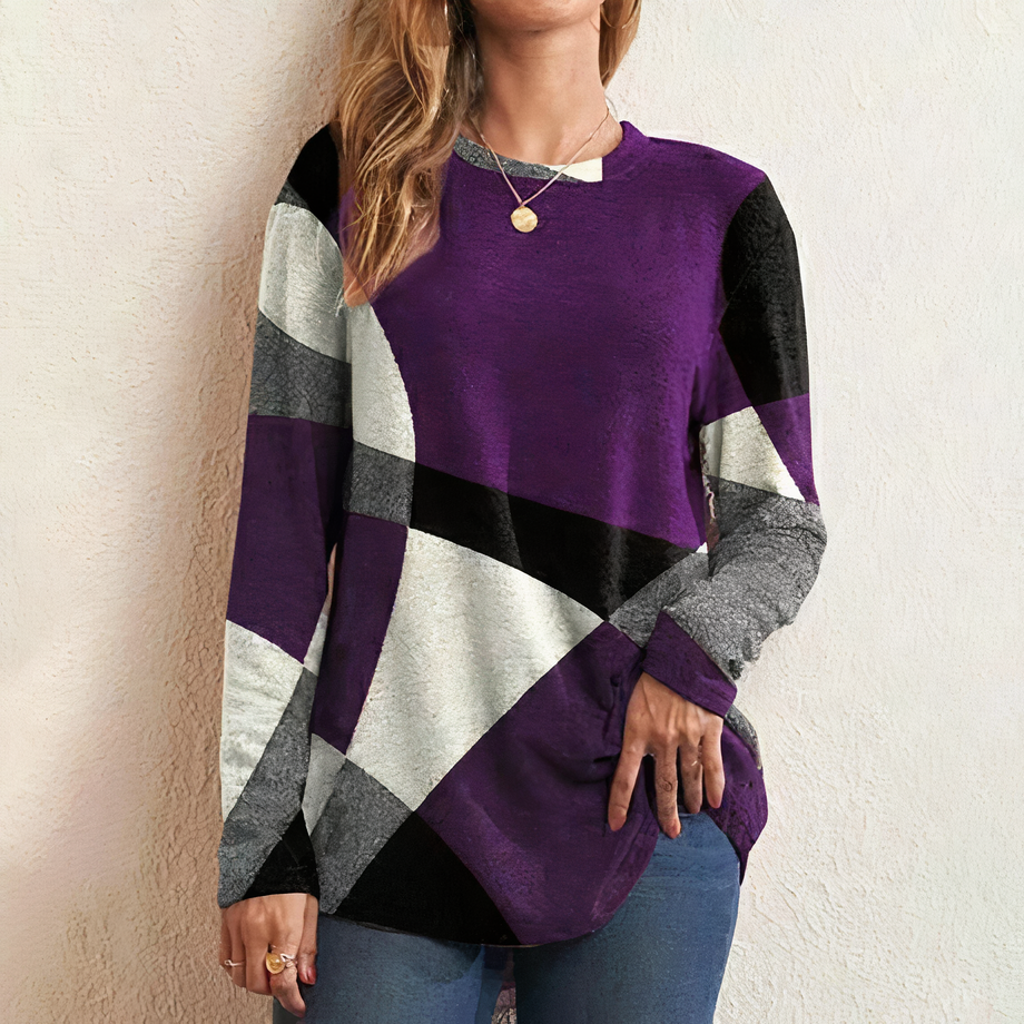 Jersey con estampado de bloques de color | Ella