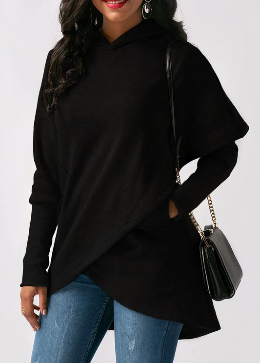 Elegante sudadera asimétrica con capucha | Emersyn