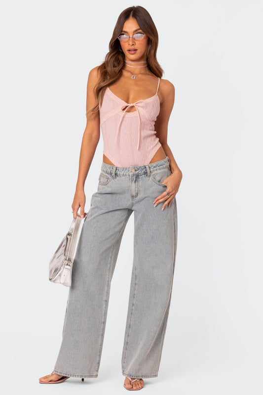 Mila | Vaqueros con detalle de lazo | Estilo casual | Algodón resistente