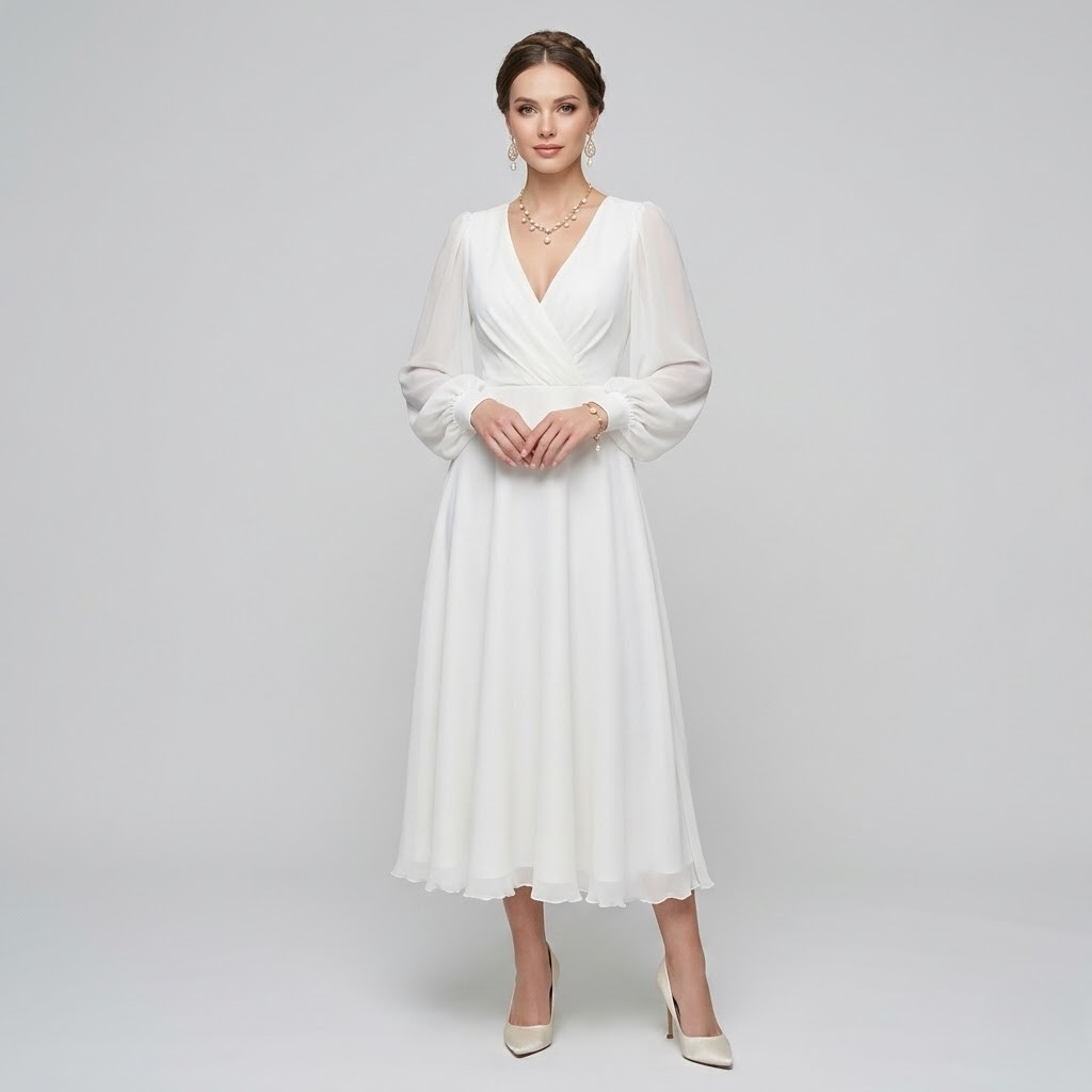 Elegancka Suknia Ślubna Damska