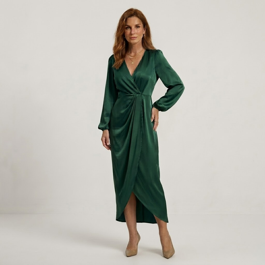 Elegancka Sukienka Kopertowa Damska