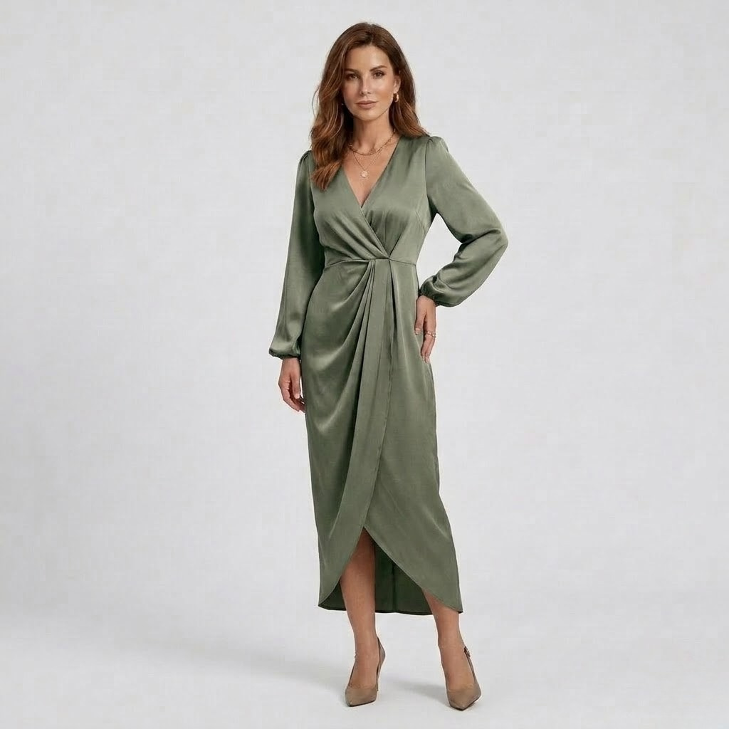 Elegancka Sukienka Kopertowa Damska