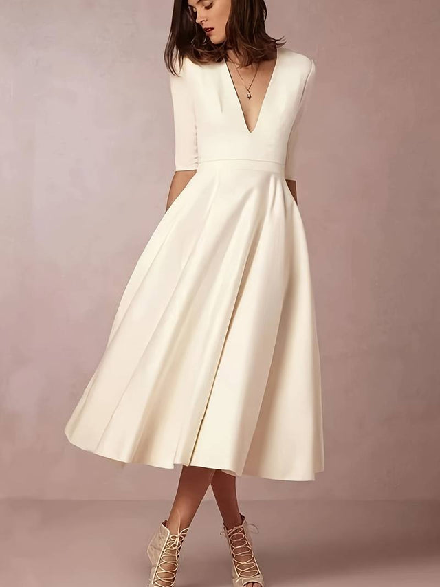 Damska Elegancka Sukienka V-neck