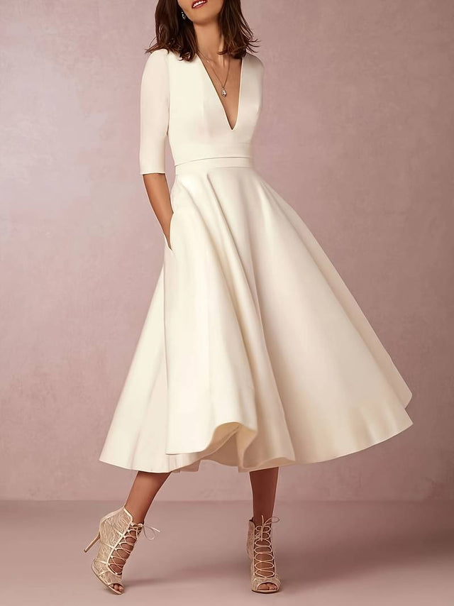Damska Elegancka Sukienka V-neck